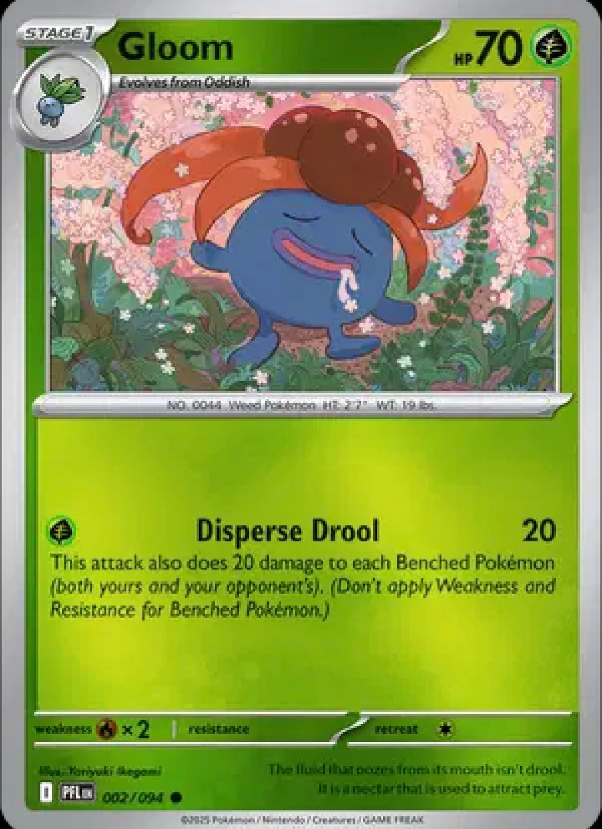 Gloom 002/094 – Reverse Holo – Phantasmal Flames – Pokémon TCG