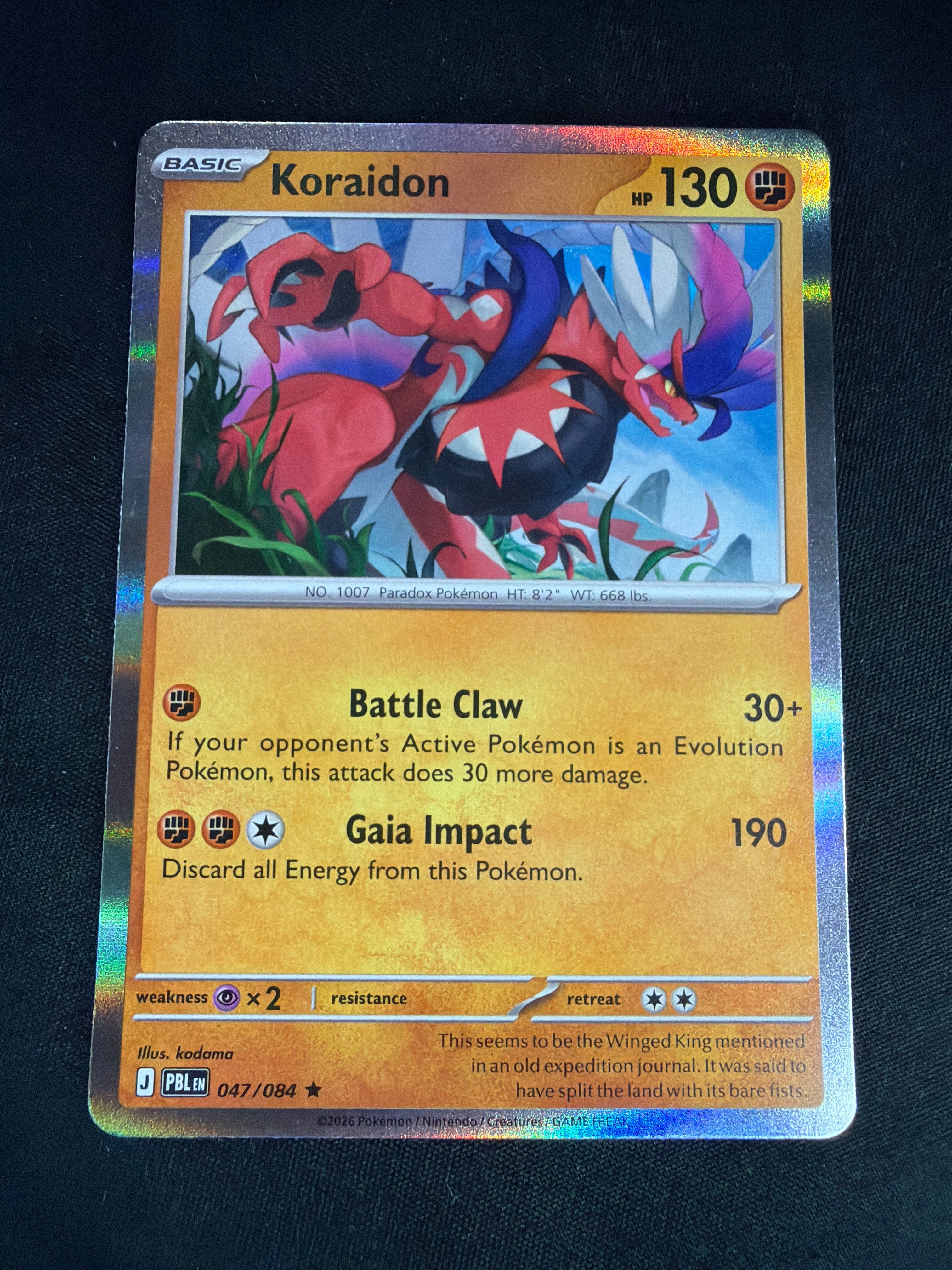 Koraidon • Pitch Black • Rare • 047/084