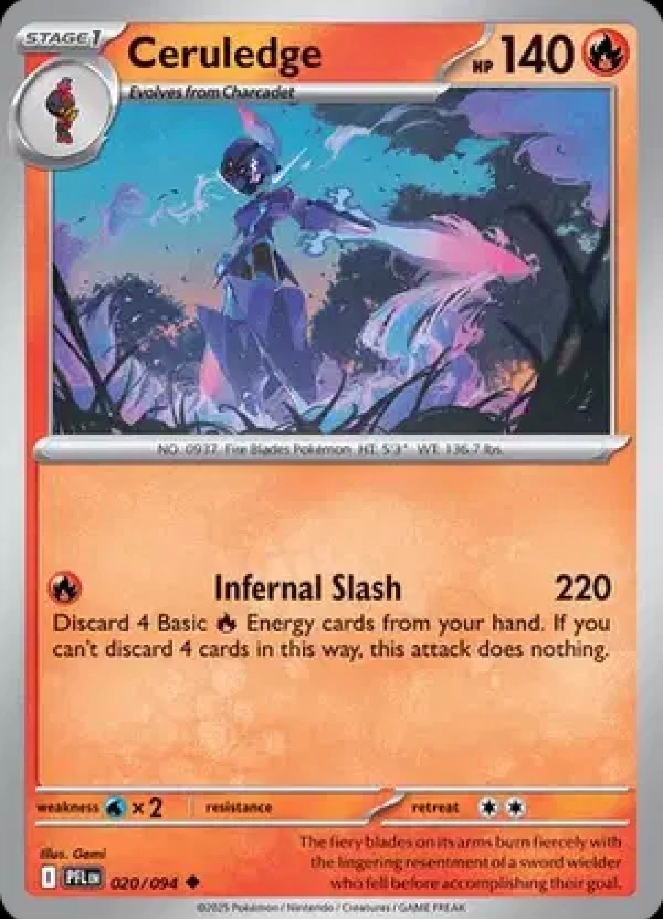 Ceruledge 020/094 – Phantasmal Flames – Pokémon TCG