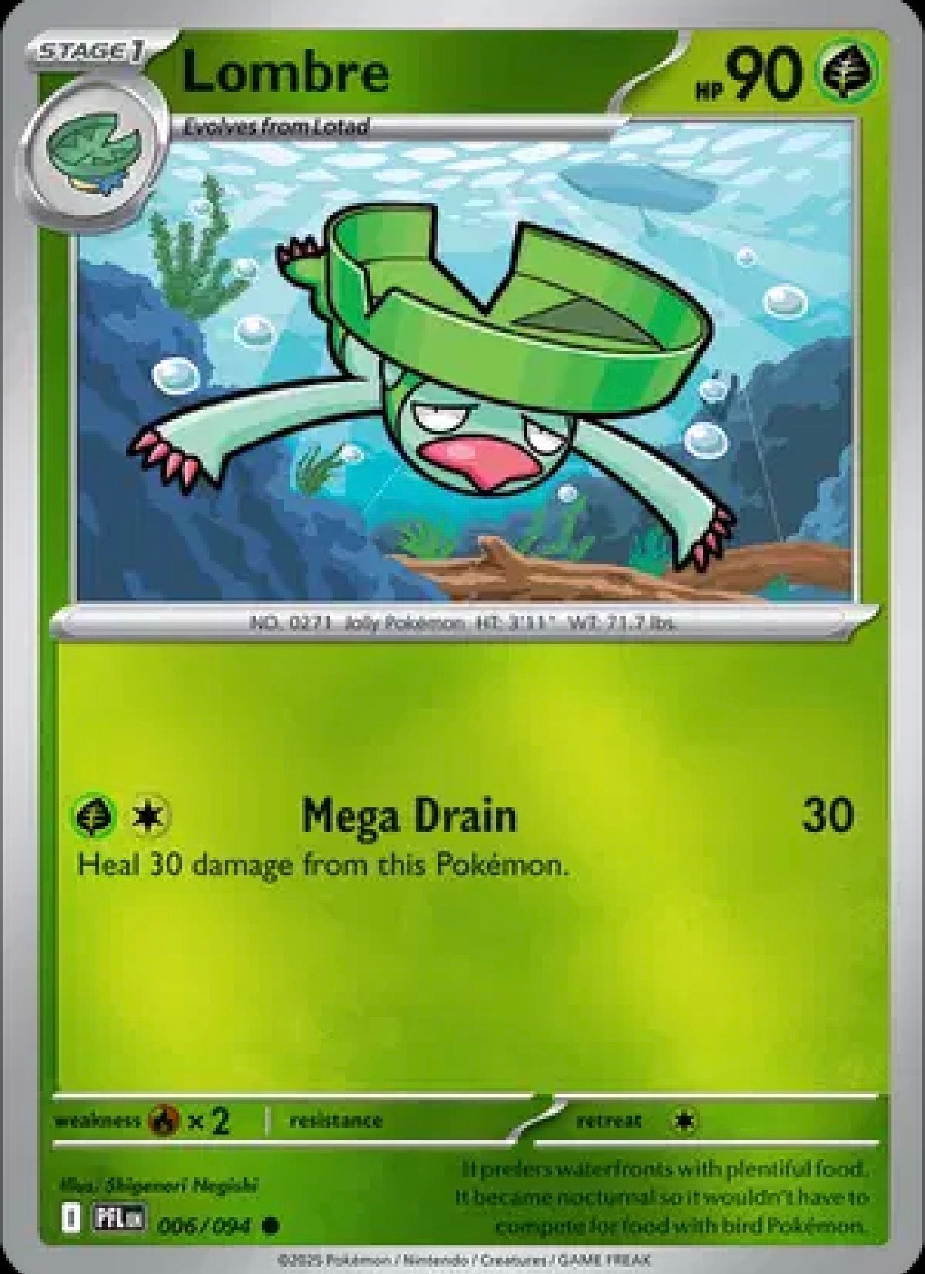Lombre 006/094 – Reverse Holo – Phantasmal Flames – Pokémon TCG