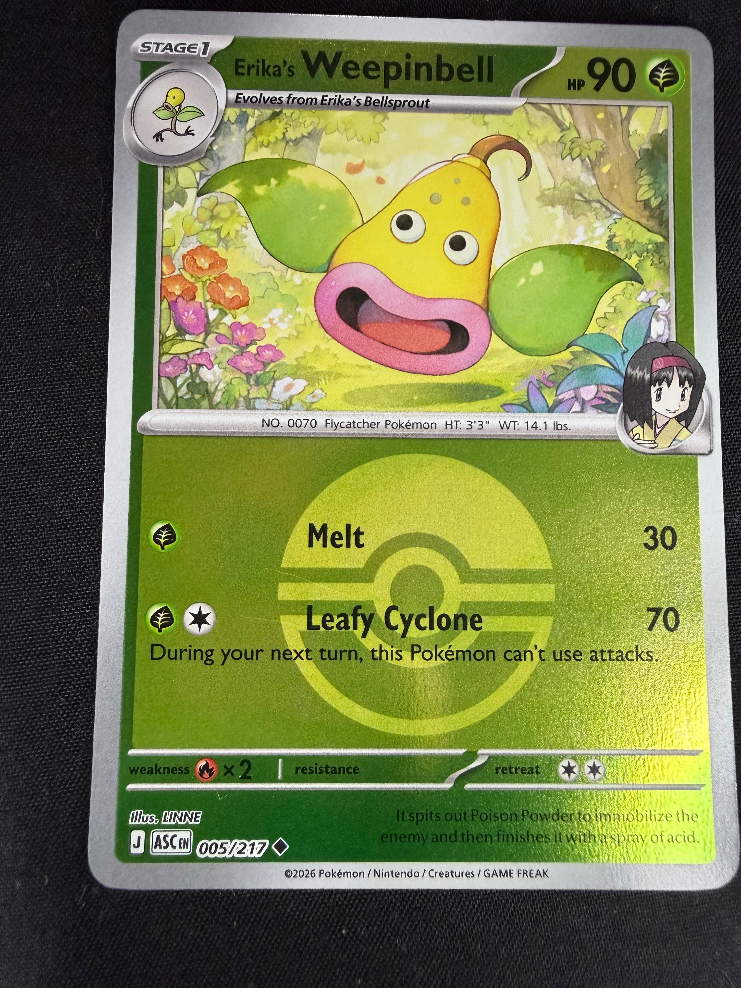 Erika's Weepinbell (Poke
Ball) Ascended Heroes Uncommon • 005/217